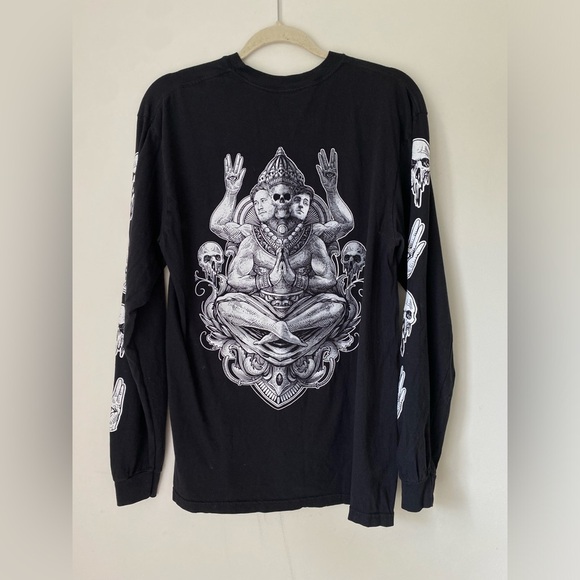 UNUS ANNUS Shirt Men’s Small Black Goddus Day Tee Long Sleeve - Picture 1 of 5